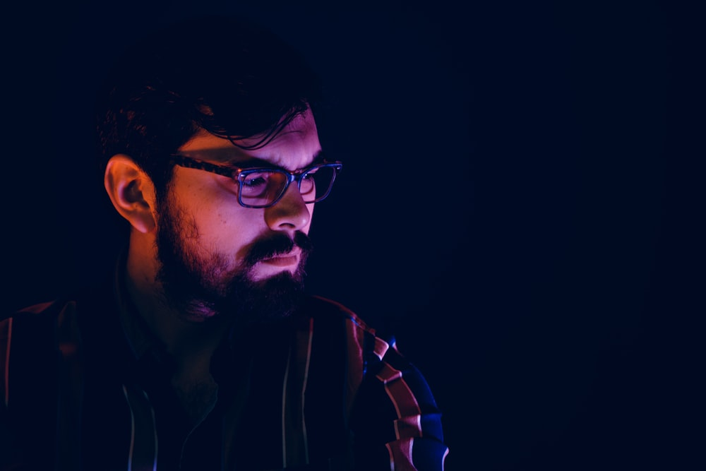 A man wearing glasses